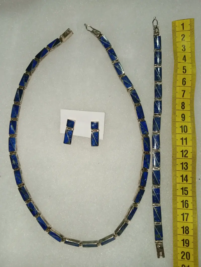 Conjunto de joyería de lapislázuli plata - 1