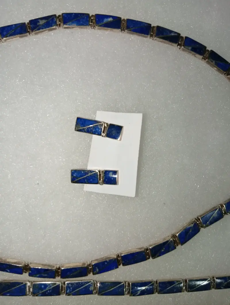 Conjunto de joyería de lapislázuli plata - 2
