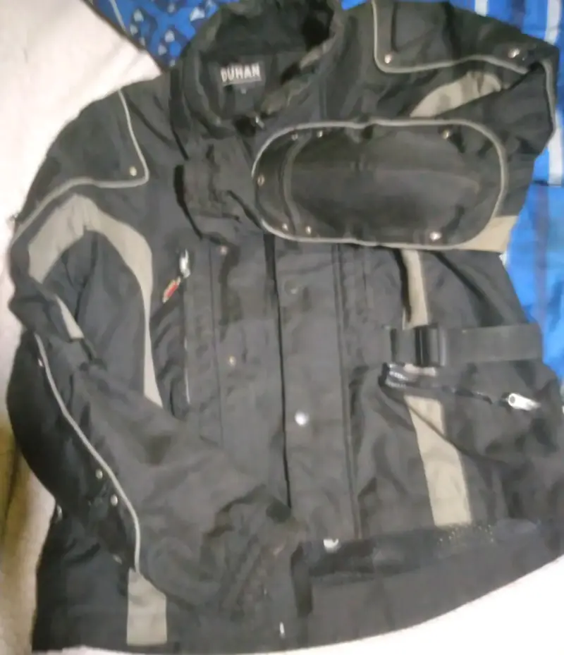 Chaqueta de moto Duhan negra con protecciones - 1