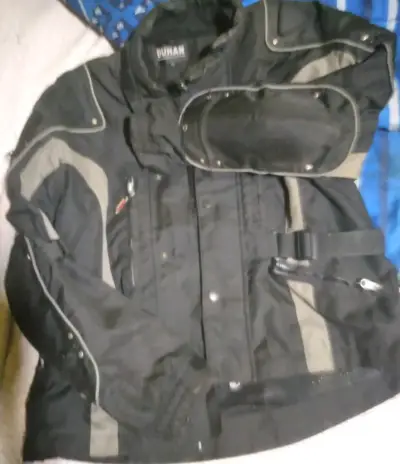 Chaqueta de moto Duhan negra con protecciones - miniatura 1