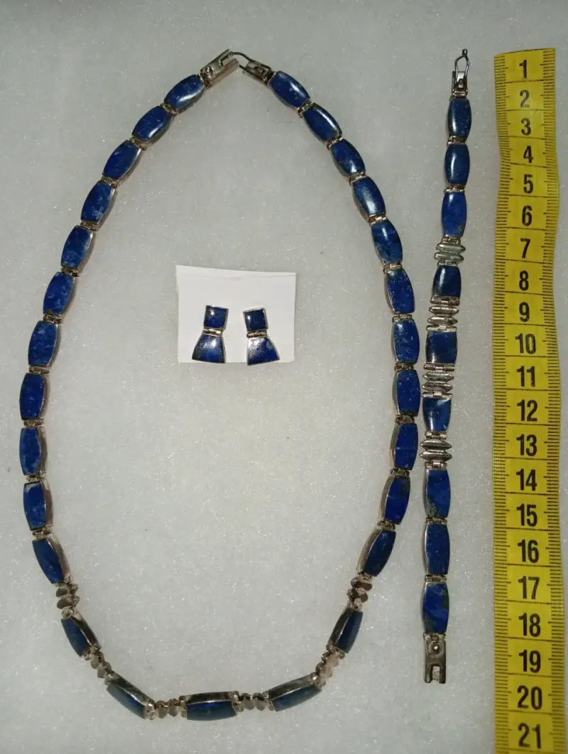 Conjunto de joyería de lapislázuli plata - 1