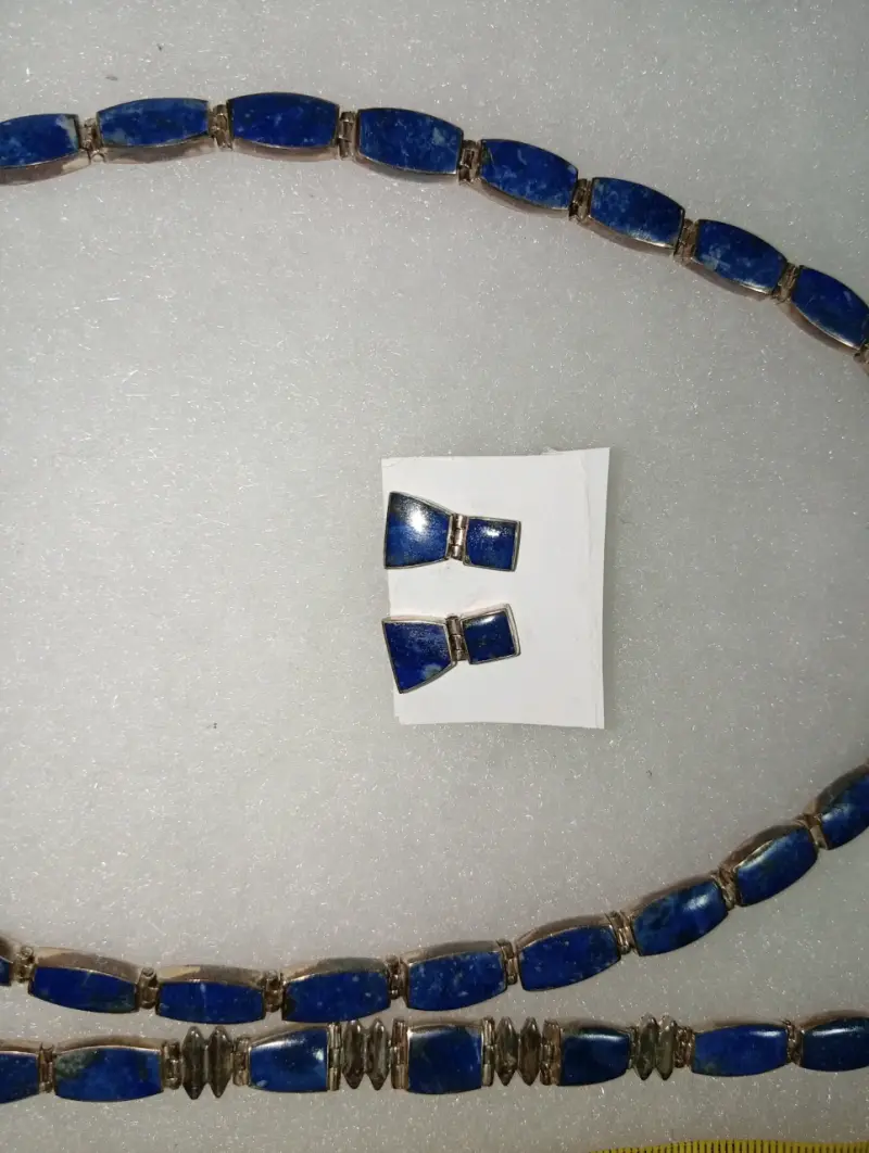 Conjunto de joyería de lapislázuli plata - 2