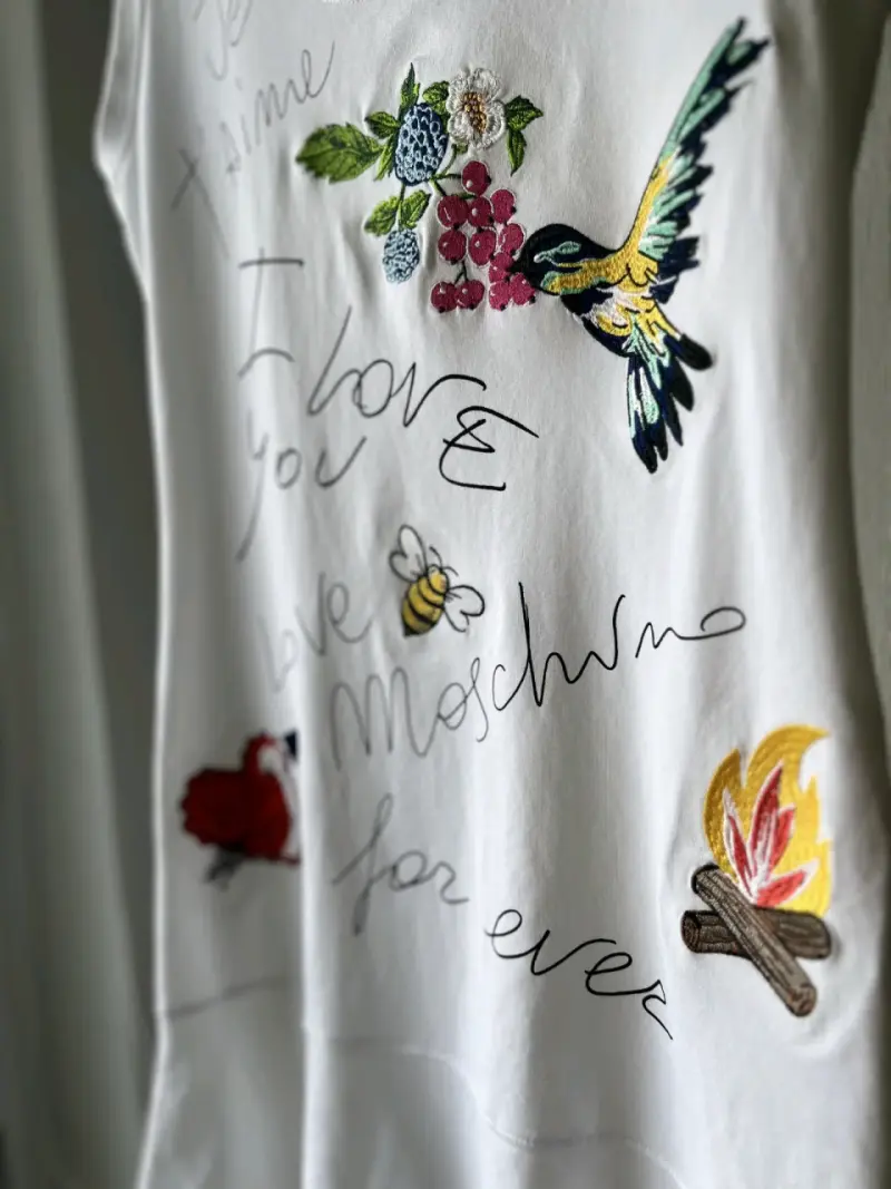 Vestido Love Moschino blanco con bordados - 3