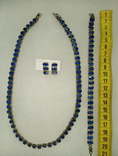 Conjunto de joyería lapislázuli con plata - miniatura 1