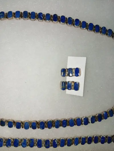 Conjunto de joyería lapislázuli con plata - miniatura 2