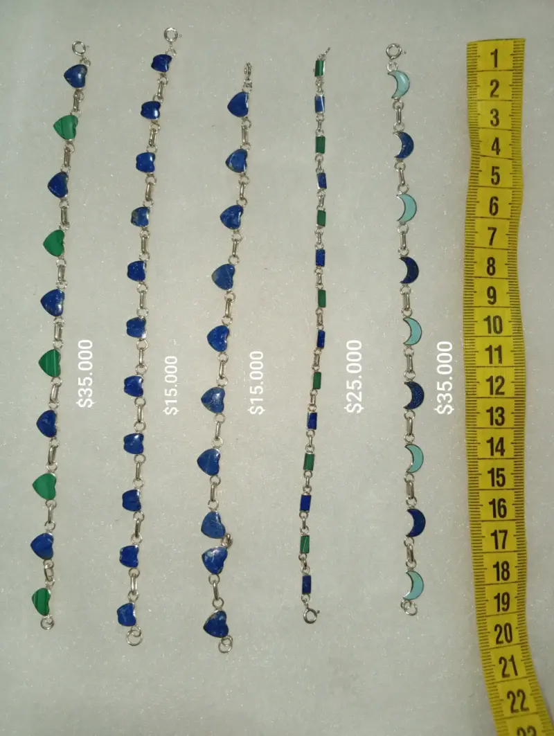 Pulseras de piedras naturales en plata - 1