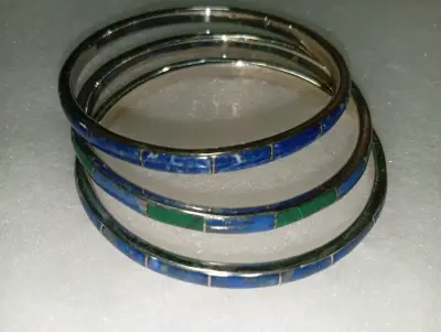 Set de Pulseras con lapislázuli y malaquita. - miniatura 1