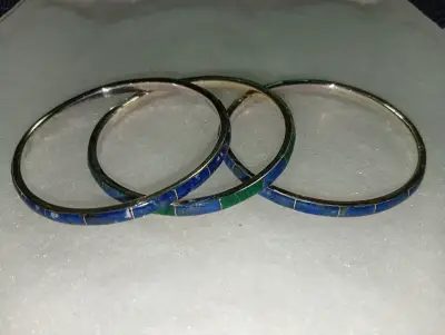 Set de Pulseras con lapislázuli y malaquita. - miniatura 3