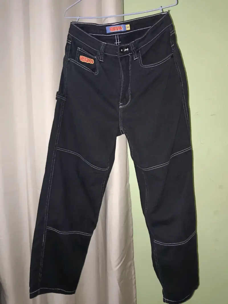 Pantalones de trabajo negros con costuras ref - 1