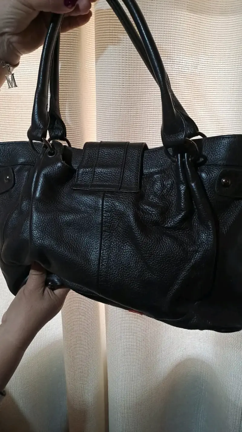 Bolso de cuero negro elegante - 2