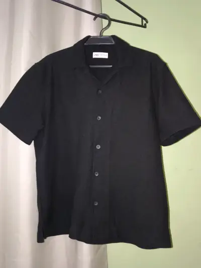 Camisa negra de hombre Zara casual - miniatura 1