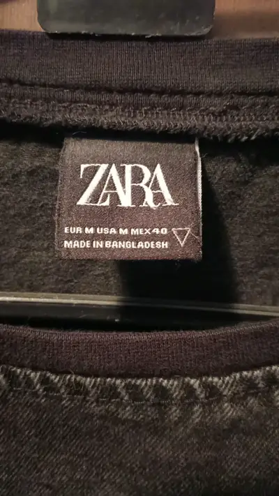 Polerón Zara True Denim negro para hombre - miniatura 2