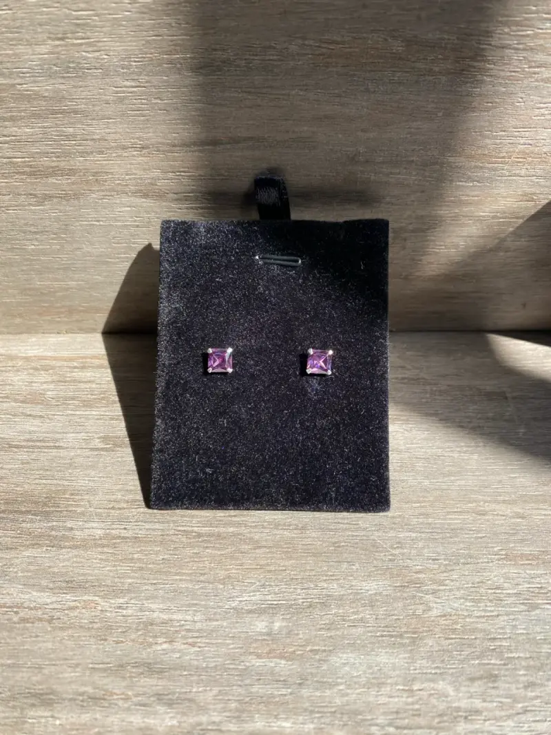 Aro circon amatista 6x6mm - 1