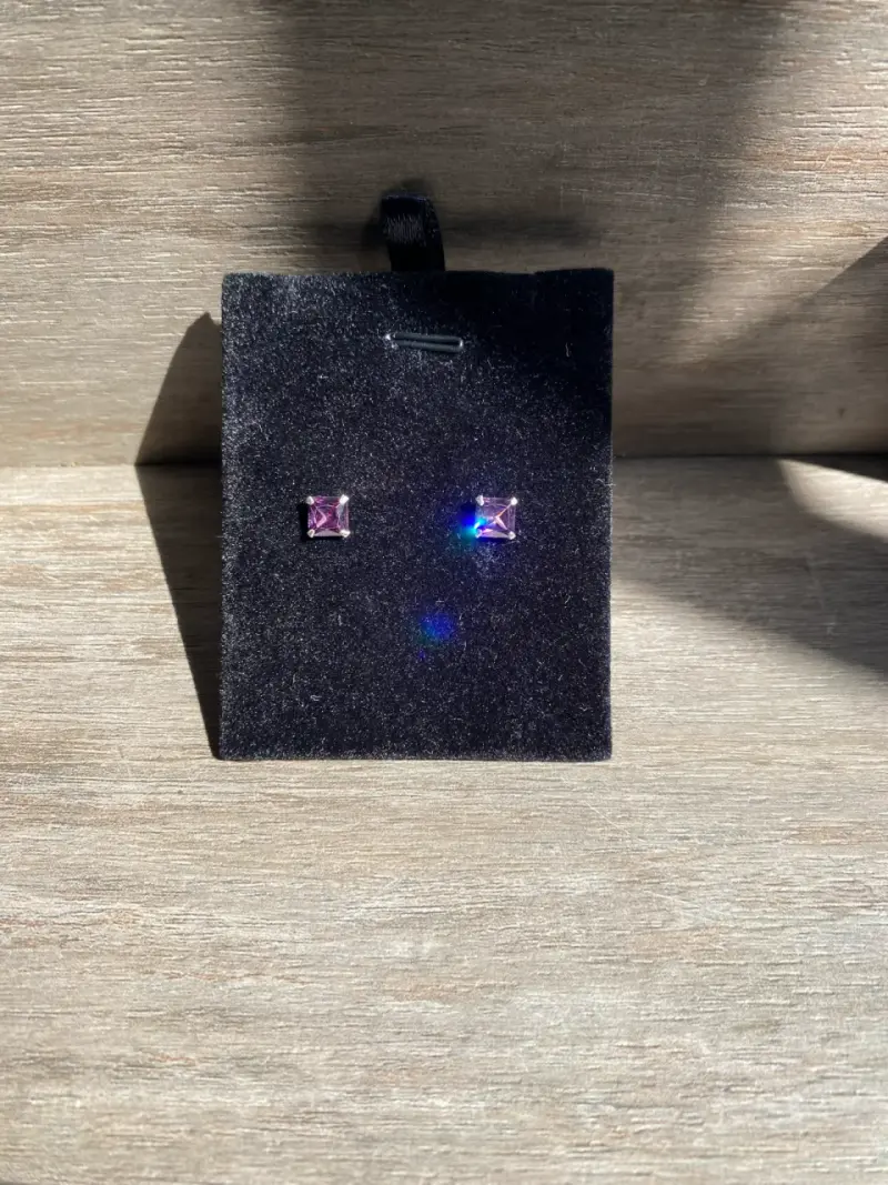 Aro circon amatista 6x6mm - 2