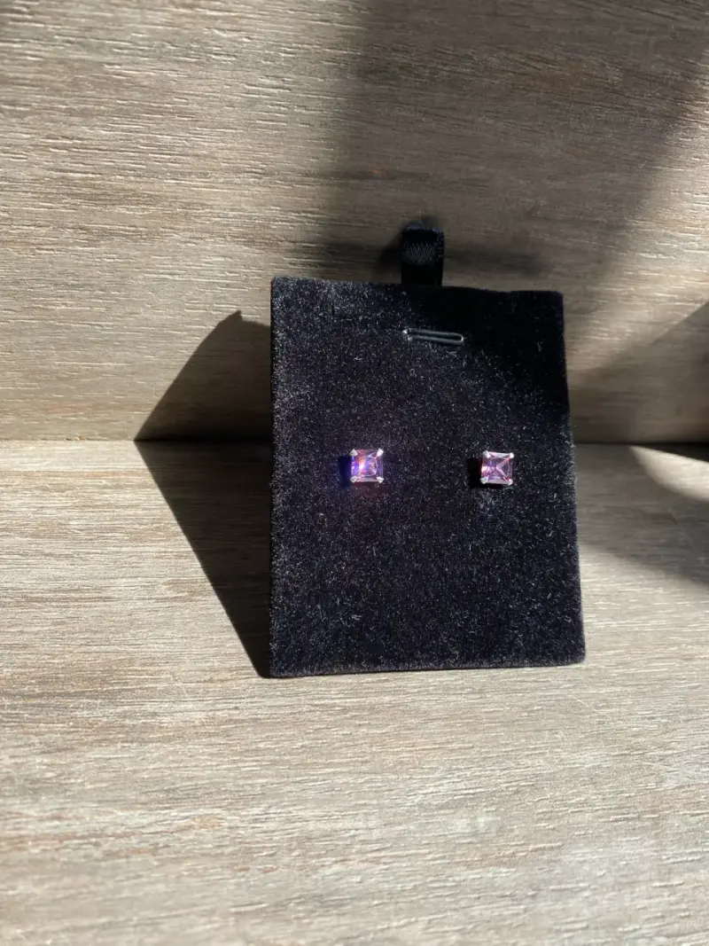 Aro circon amatista 6x6mm - 3