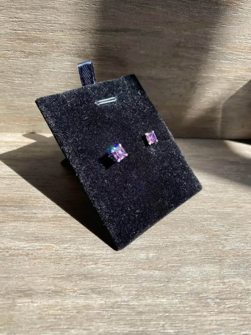 Aro circon amatista 6x6mm - 5