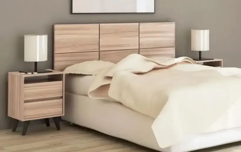 Juego de dormitorio moderno con cabecera y veladores - 1