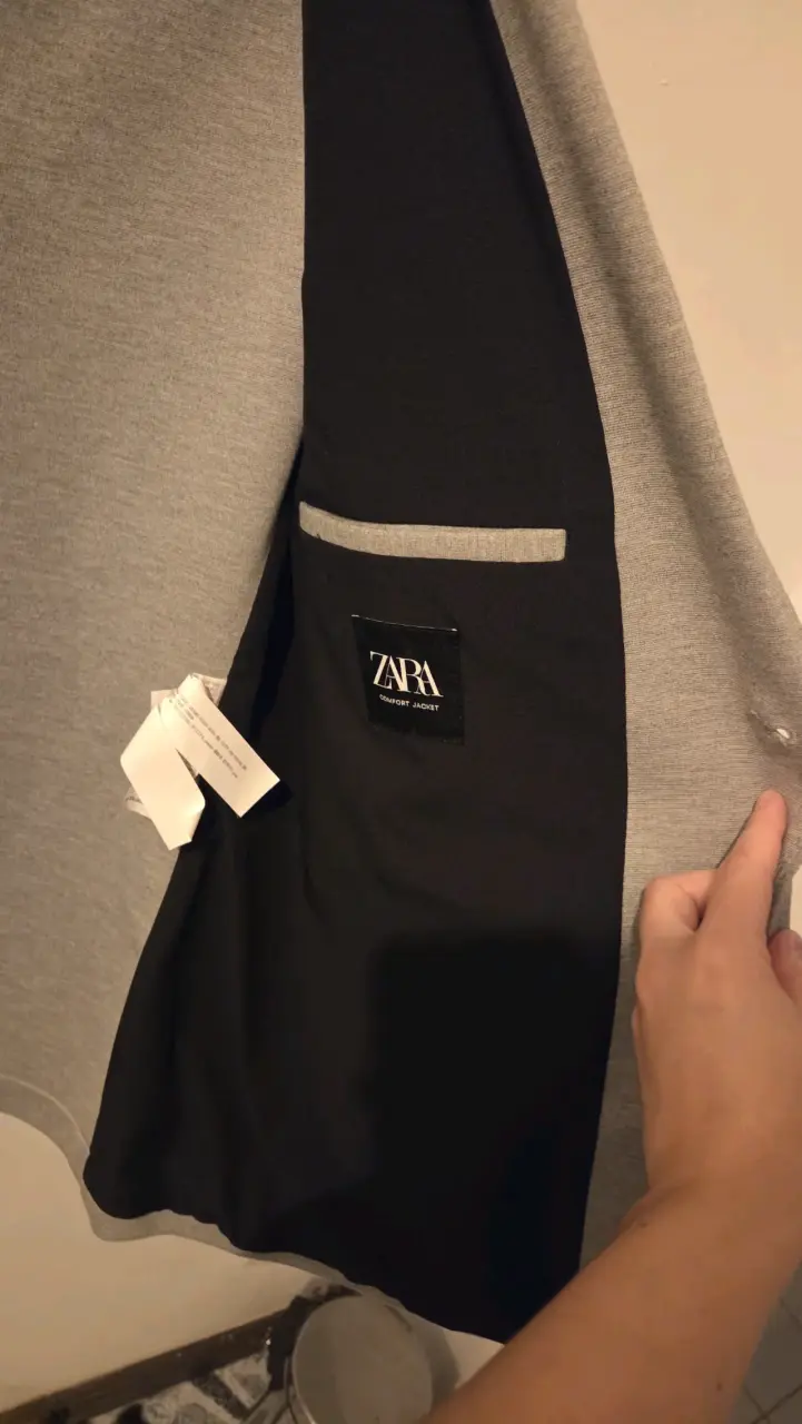 Blazer gris para hombre Zara - 4