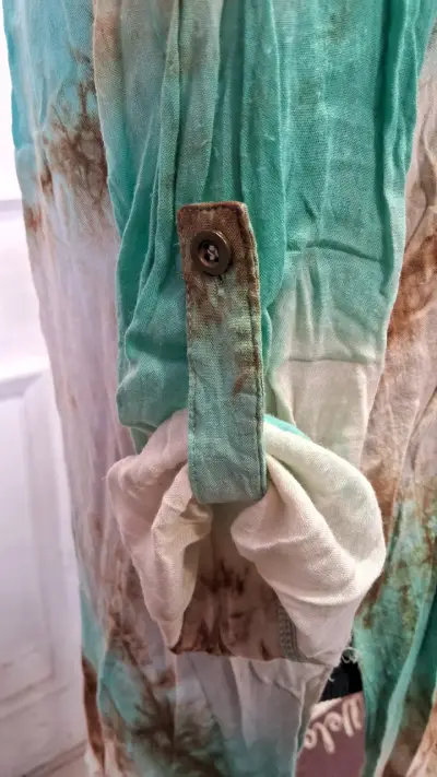 Blusa larga tie-dye verde y marrón - miniatura 5