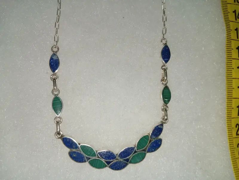 Collar de plata con lapislázuli y malaquita - 1