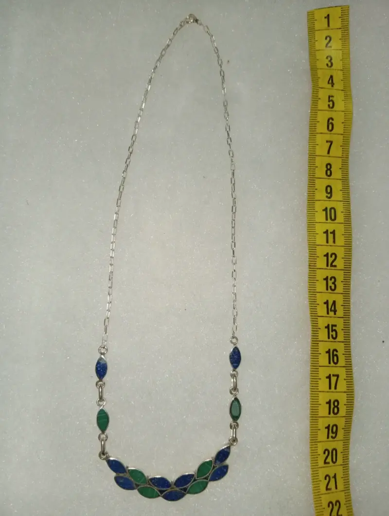 Collar de plata con lapislázuli y malaquita - 2