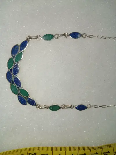 Collar de plata con lapislázuli y malaquita - miniatura 3
