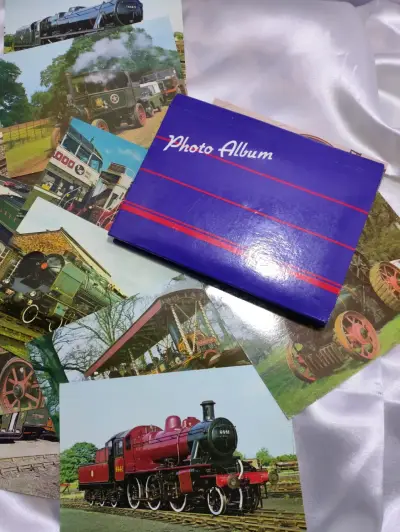 Álbum de fotos con postales de trenes antiguos - miniatura 1