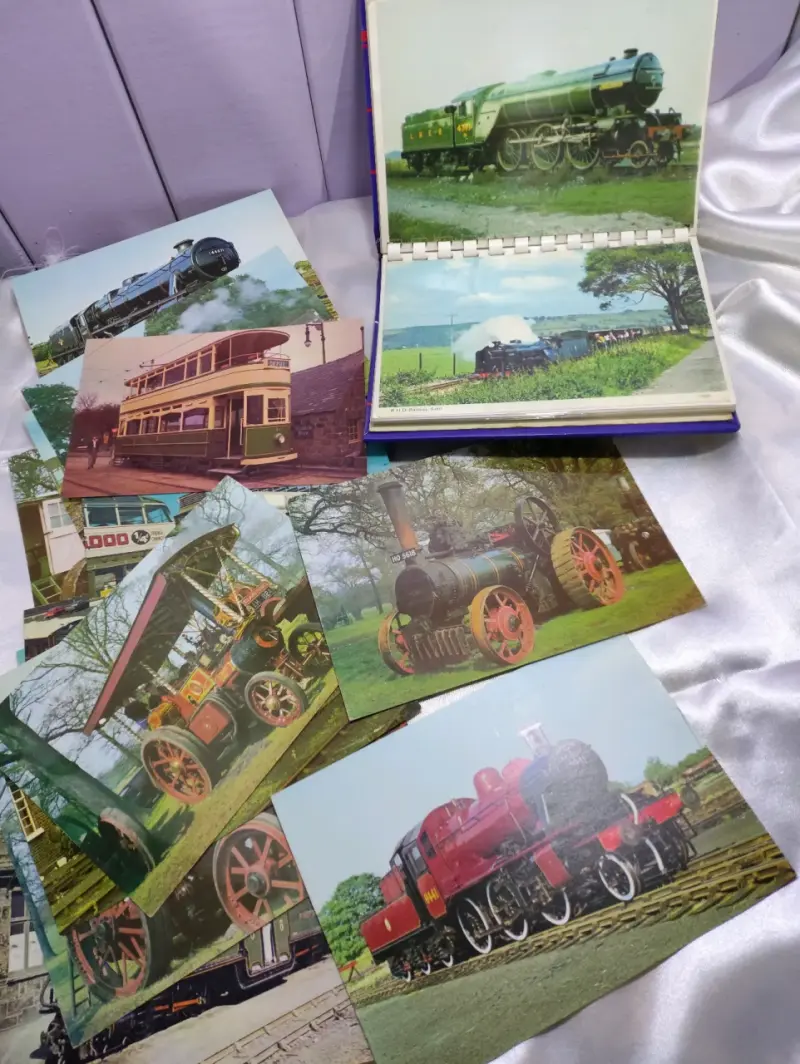 Álbum de fotos con postales de trenes antiguos - 2