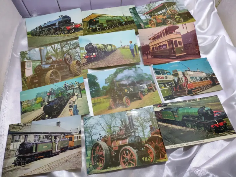 Álbum de fotos con postales de trenes antiguos - 3