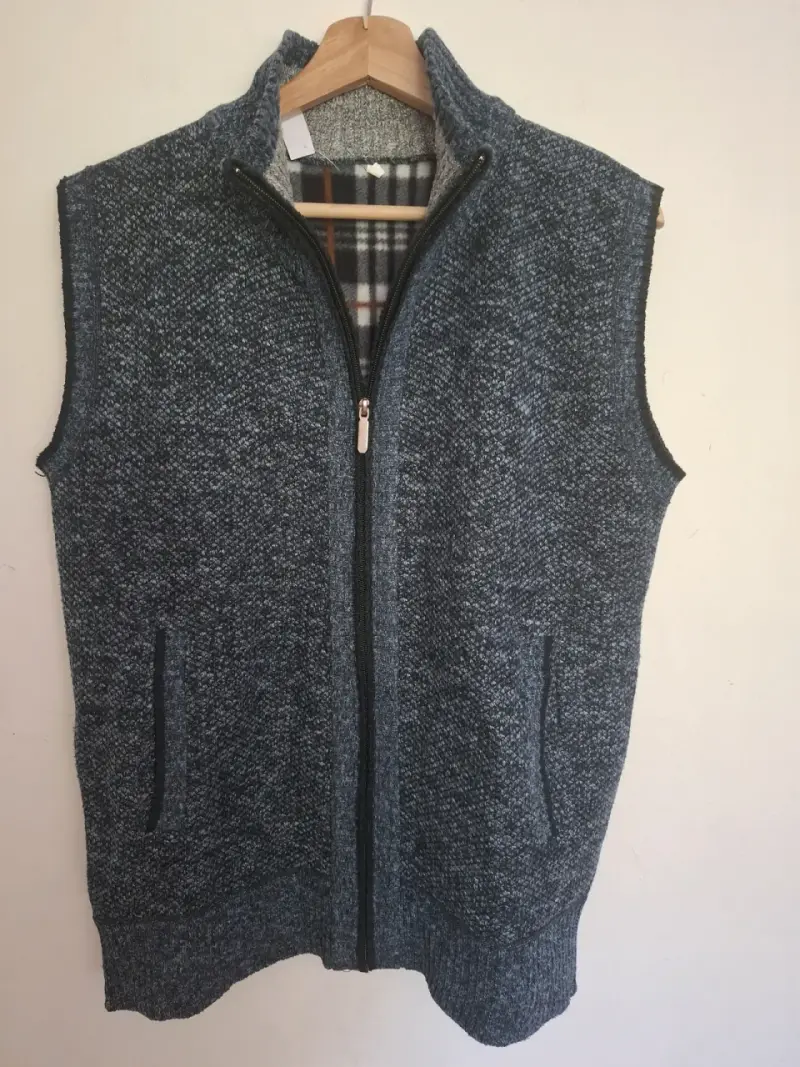 Chaleco sin mangas de lana azul hombre Talla M - 2
