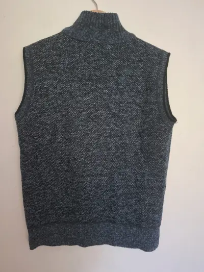 Chaleco sin mangas de lana azul hombre Talla M - miniatura 3