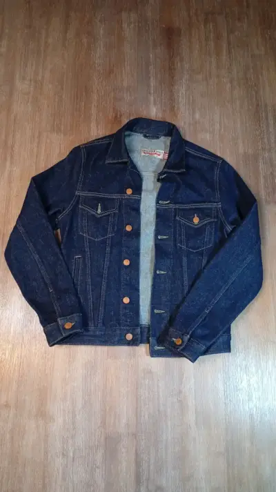 Chaqueta de mezclilla azul para hombre - miniatura 1
