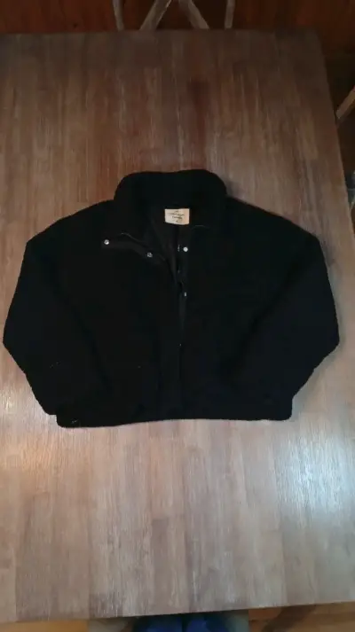 Chaqueta negra de lana para mujer - miniatura 1