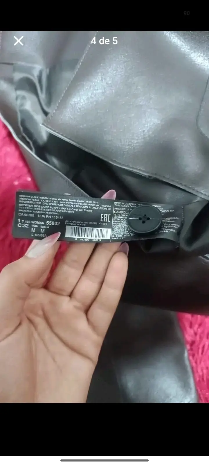 Chaqueta de cuero sintético marrón MNG para mujer - 5