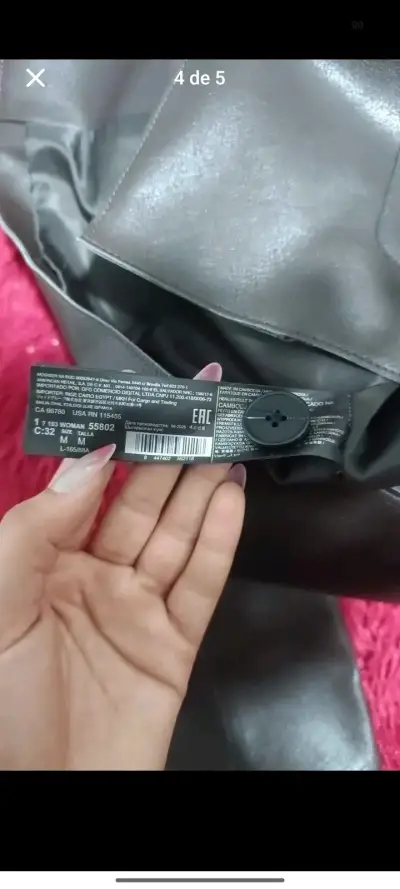 Chaqueta de cuero sintético marrón MNG para mujer - miniatura 5