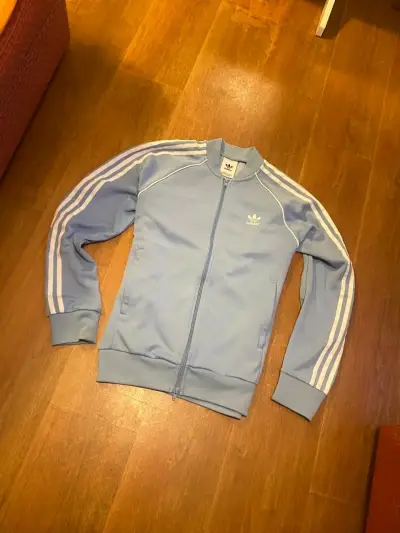 Chaqueta deportiva azul Adidas con cierre - miniatura 2