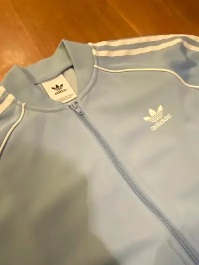 Chaqueta deportiva azul Adidas con cierre - miniatura 3