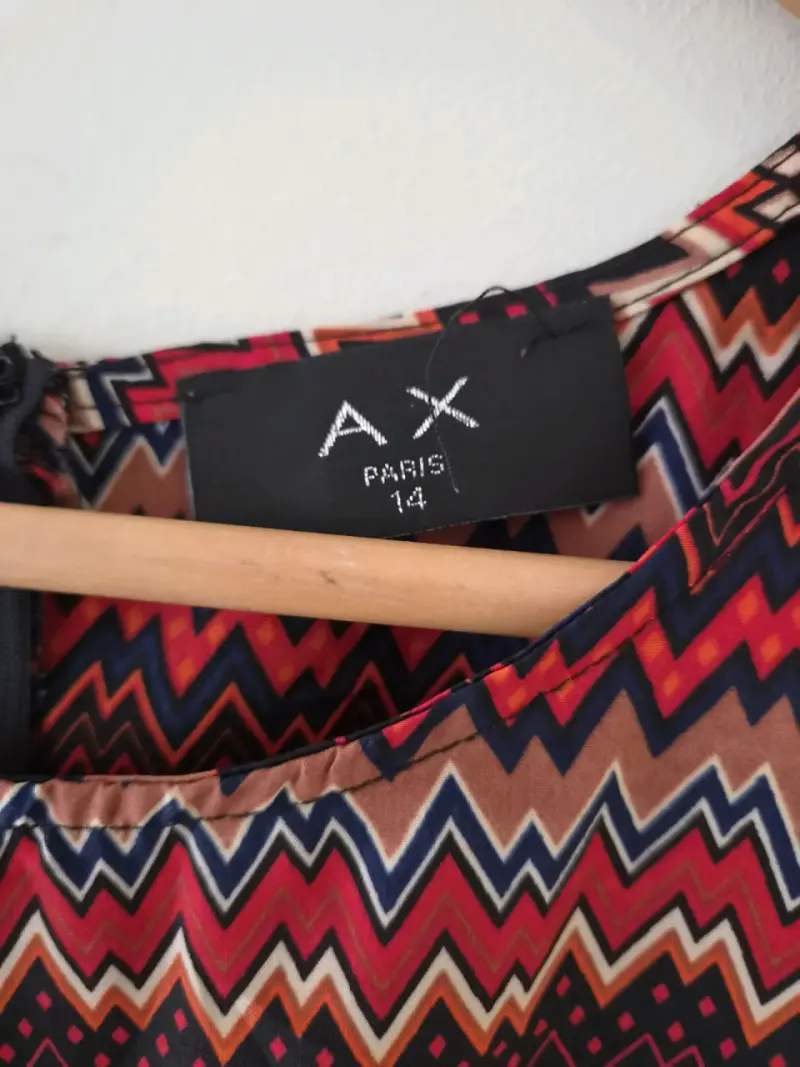 Vestido estampado zigzag AX Paris talla 14 - 3