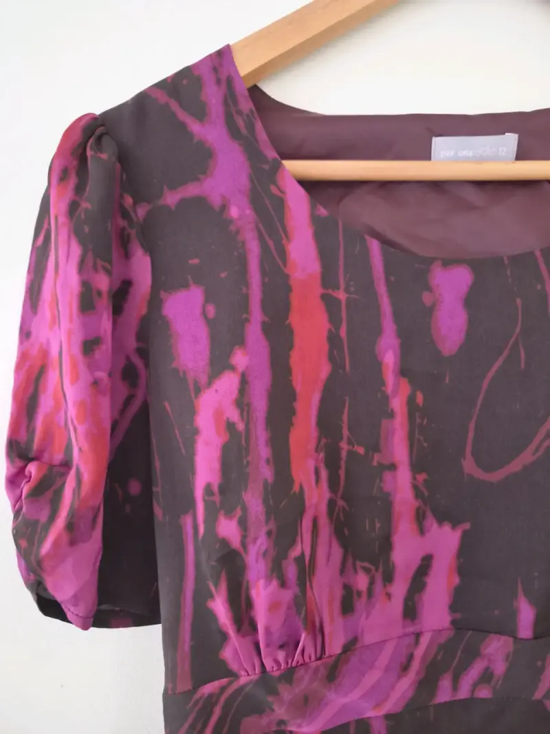Vestido estampado morado y rosa Per Una - 2