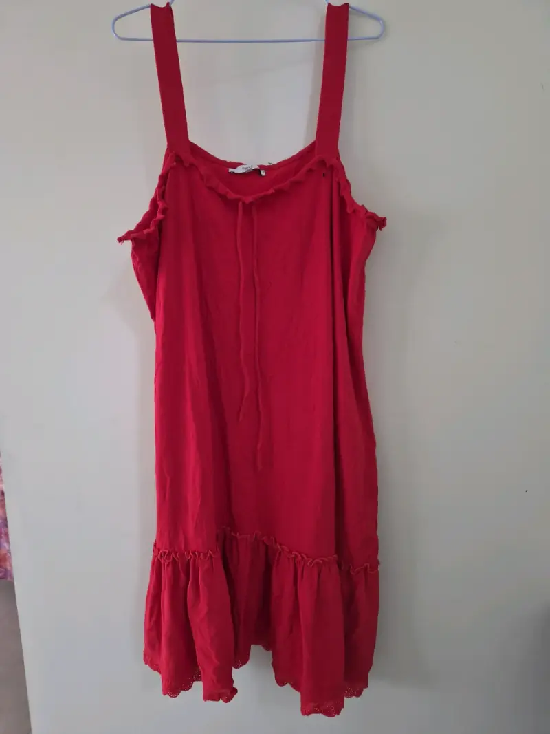 Vestido rojo casual de tirantes Next - 1