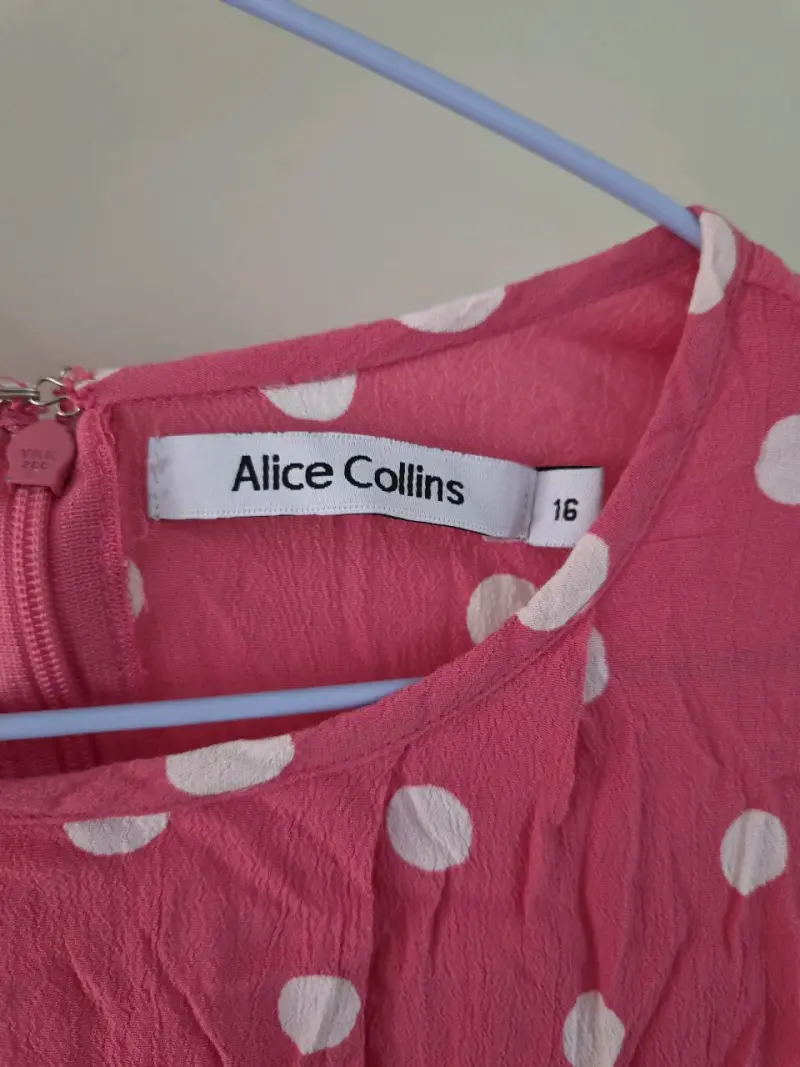 Vestido rosa con lunares blancos Alice Collins - 2
