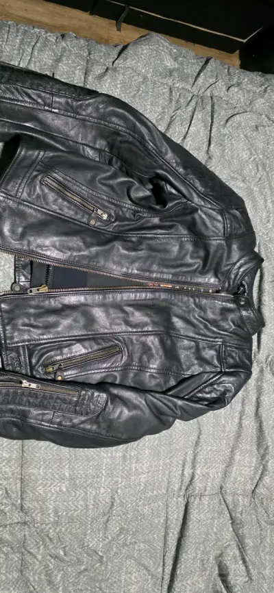 Chaqueta de cuero negra mujer marca Richa moto - miniatura 1