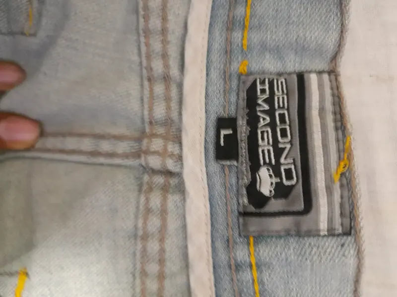 Bermudas de mezclilla azul claro Second Image talla L - 3