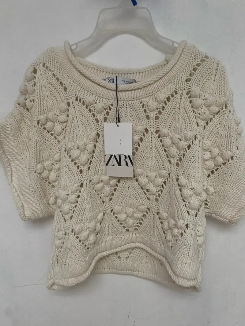 Suéter tejido beige Zara para mujer - 1