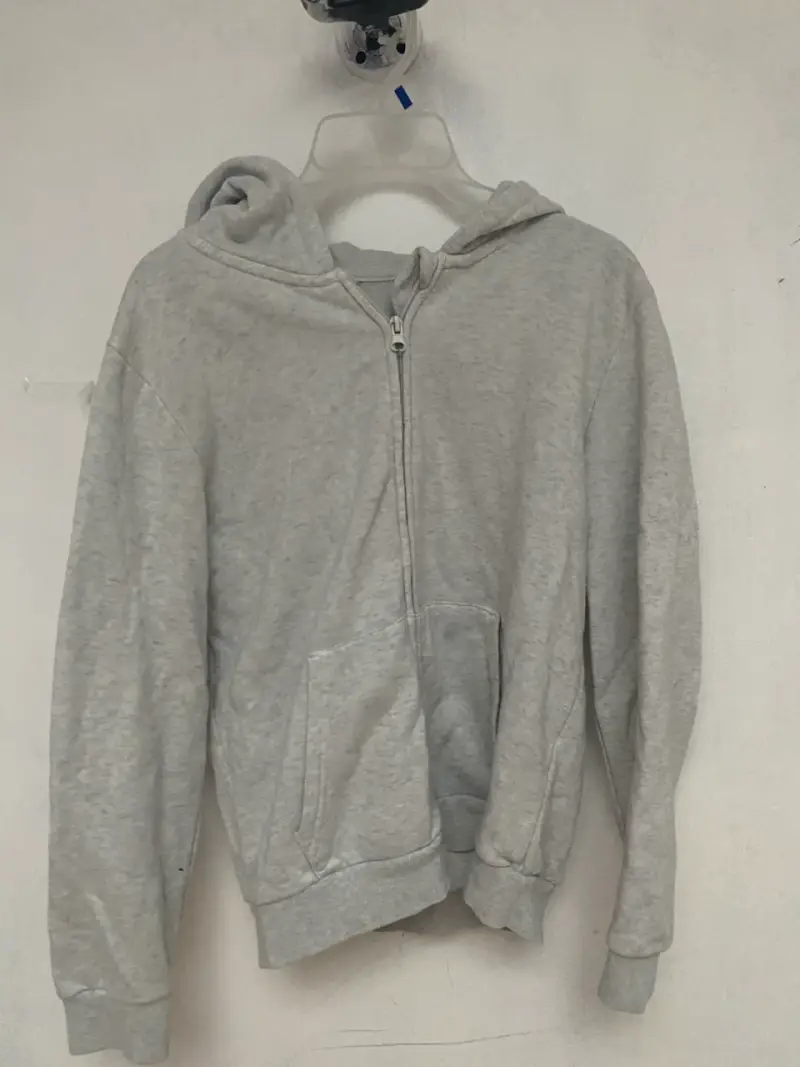 Polerón gris con capucha y cierre talla 16 - 1