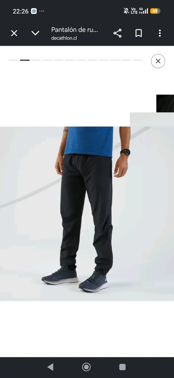 Pantalón de running negro transpirable con bolsillos - 2