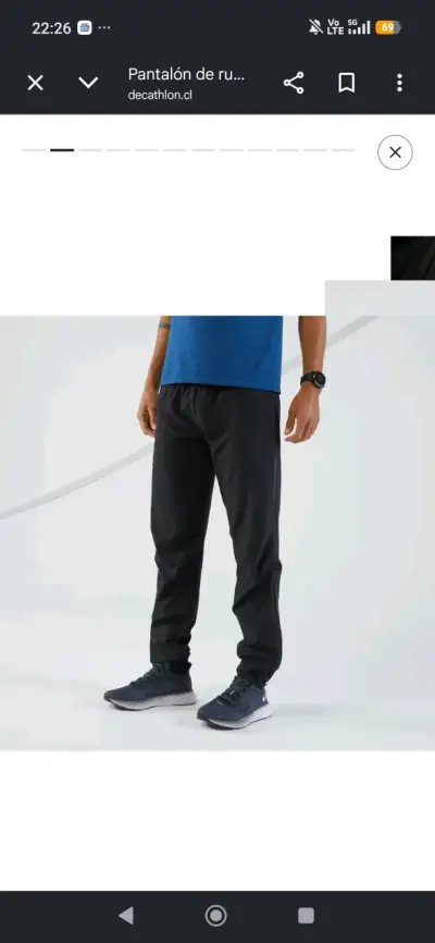 Pantalón de running negro transpirable con bolsillos - miniatura 2