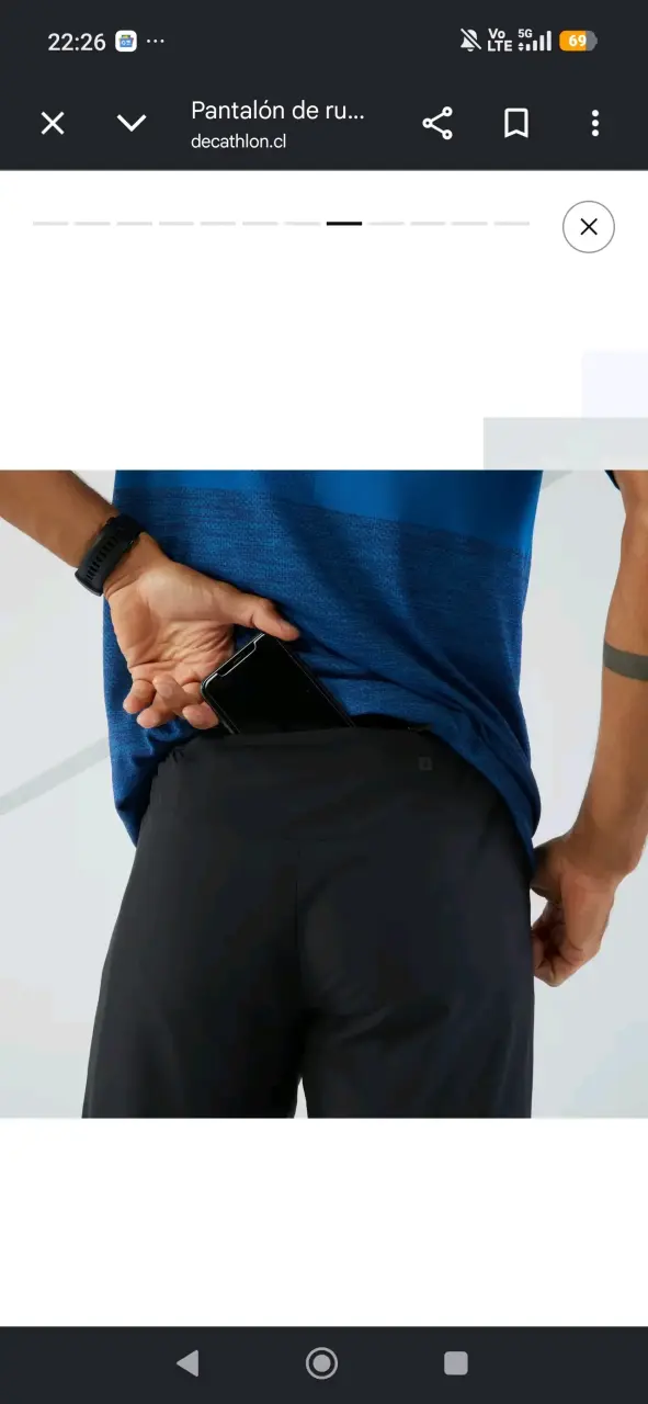Pantalón de running negro transpirable con bolsillos - 2