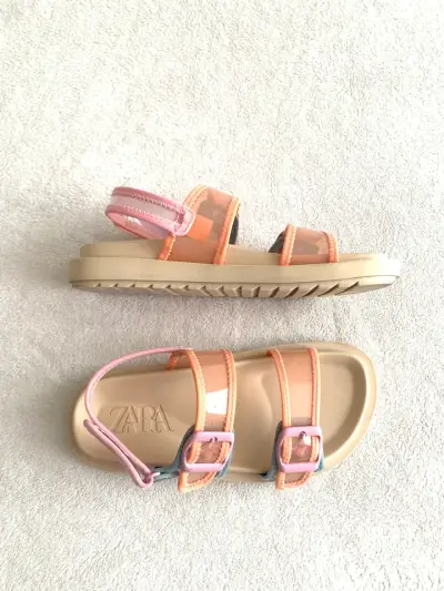 Sandalias de niña color rosa y naranja Zara - miniatura 2