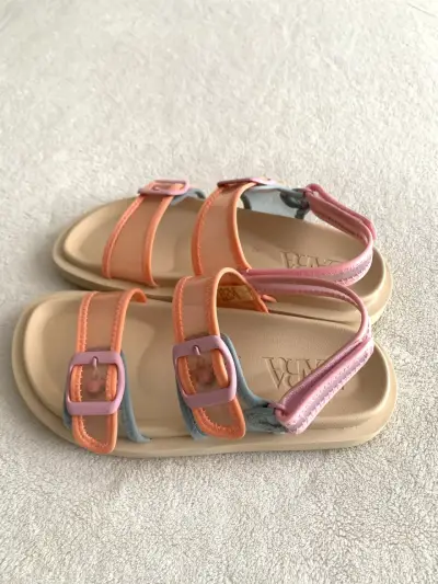 Sandalias de niña color rosa y naranja Zara - miniatura 6